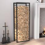 vidaXL Haardhoutrek 50x28x132 cm staal matzwart, Huis en Inrichting, Haarden, Verzenden, Nieuw