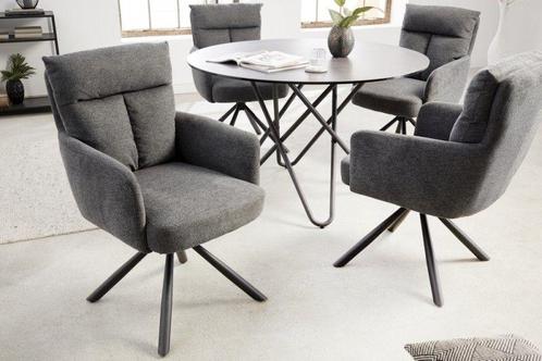 Draaibare retro stoel BIG GEORGE grijs met armleuningen en, Huis en Inrichting, Stoelen, Ophalen of Verzenden
