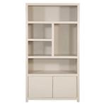 Wandkast Mangohout Evan 120 Crème (5 Open Vakken, 2 Deuren), Verzenden, Nieuw
