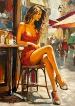 Jarol - Elegancia Escarlata bajo el Sol de la Tarde