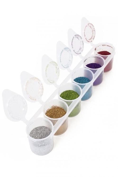 Gekleurde Glitters Happy Fine 6st, Hobby en Vrije tijd, Feestartikelen, Nieuw, Verzenden