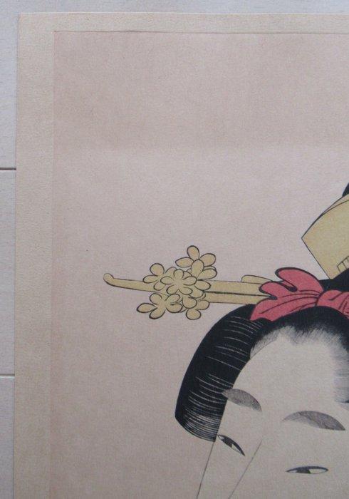 Bijin With a Fan - Kitagawa Utamaro (1753-1806) - Japan, Antiek en Kunst, Antiek | Overige Antiek