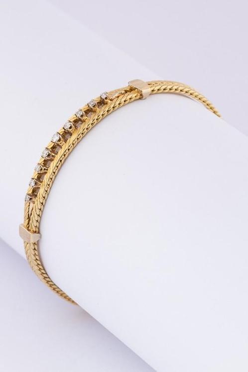 Gouden armband met briljanten, Sieraden, Tassen en Uiterlijk, Armbanden, Verzenden