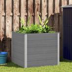 vidaXL Plantenbak verhoogd 100x100x91 cm HKC grijs, Tuin en Terras, Bloembakken en Plantenbakken, 100 cm of meer, Verzenden, Nieuw