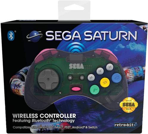 Retro-Bit Sega Saturn Bluetooth controller slate grey, Spelcomputers en Games, Games | Pc, Verzenden