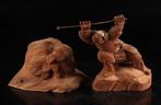 Very fine Danjiri carving of a samurai warrior fighting with, Antiek en Kunst