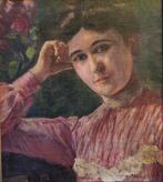 European school XIX-XXe century - Portrait einer Dame, Antiek en Kunst, Kunst | Schilderijen | Klassiek