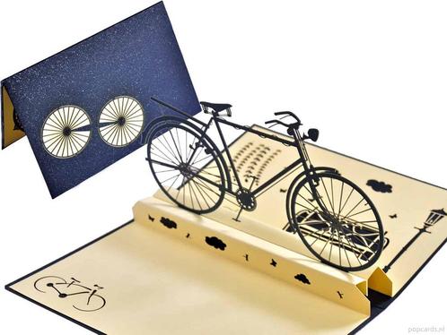 Klassieke Herenfiets pop-up wenskaart fiets, Diversen, Wenskaarten, Verzenden