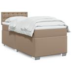 vidaXL Boxspring met matras kunstleer cappuccinokleurig, Huis en Inrichting, Overige materialen, 90 cm, Eenpersoons, Bruin