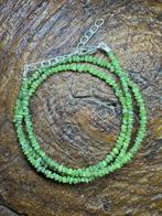 Ruwe groene diamanten collier + 925 zilver. 20,39 karaat.