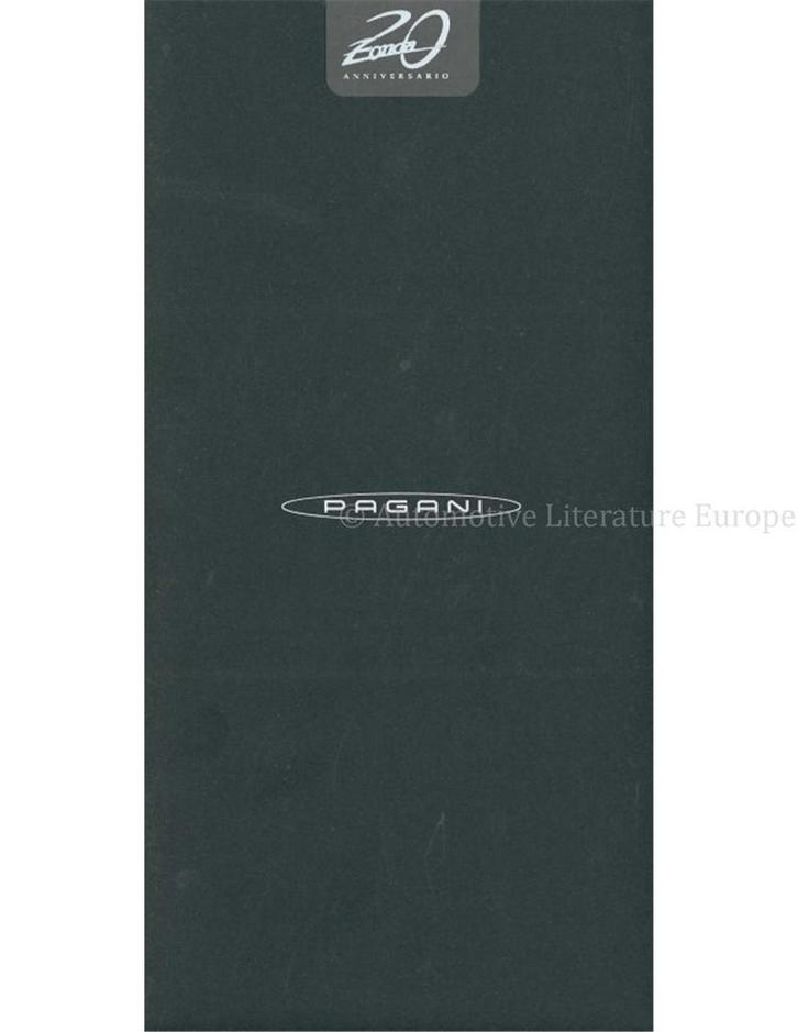 2019 PAGANI ZONDA 20 JAAR ANNIVERSARY KAART ENGELS, Boeken, Auto's | Folders en Tijdschriften