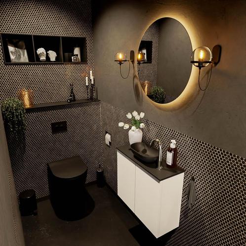 MONDIAZ FOWY toiletmeubel 60cm kleur talc. Waskom positie, Doe-het-zelf en Verbouw, Sanitair, Bad, Nieuw, Ophalen of Verzenden