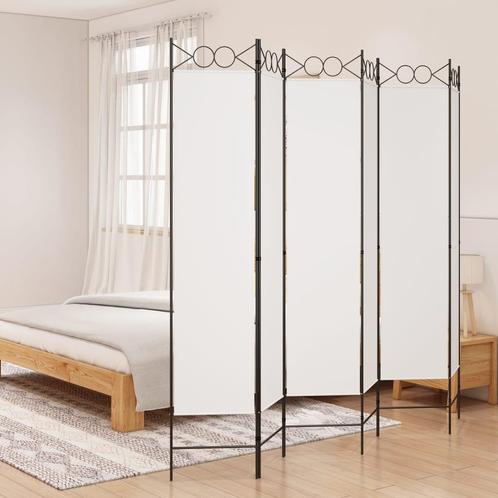 vidaXL Kamerscherm met 6 panelen 240x200 cm stof wit, Huis en Inrichting, Woonaccessoires | Kamerschermen, Nieuw, Verzenden