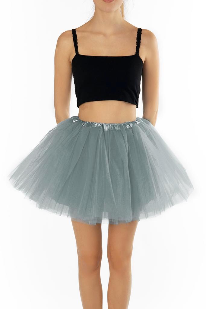 KIMU® Tutu Grijs Tule Rokje 98 104 110 116 Grijze Petticoat, Kinderen en Baby's, Carnavalskleding en Verkleedspullen, Meisje, Nieuw