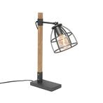 Industriële tafellamp donkergrijs met hout - Arthur, Huis en Inrichting, Lampen | Tafellampen, Nieuw, Overige materialen, Industrieel