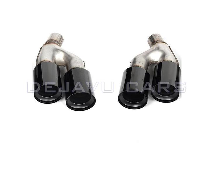 Dubbel Uitlaat sierstuk zwart voor BMW 5 Serie G30 G31 LCI, Auto diversen, Tuning en Styling, Ophalen of Verzenden