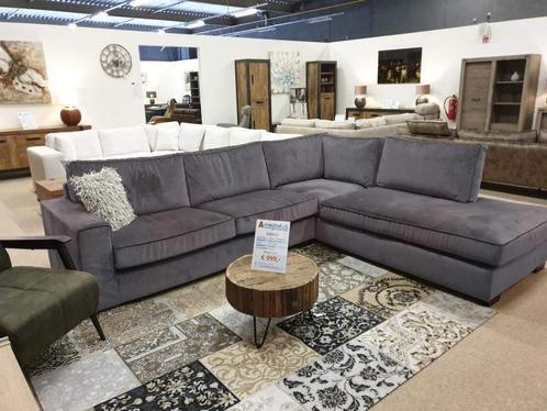 Hoekbank Follega - hoekbanken - Grijs, Huis en Inrichting, Banken | Sofa's en Chaises Longues, Nieuw, Stof
