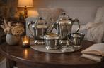 Koffie- en theeservies - Art Déco - Verzilverd - Orfévrerie