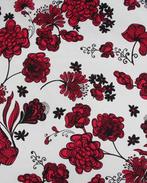 Luxe Katoen Autumn Flowers Rood, Hobby en Vrije tijd, Stoffen en Lappen, Nieuw, Rood