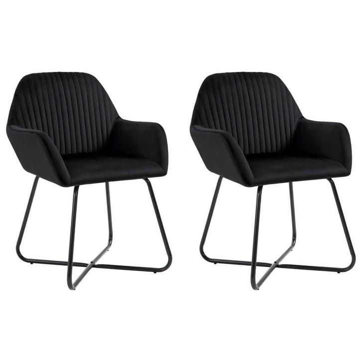Design Eetkamerstoelen Zwart Fluweel | Retourdeal | 40% K..., Huis en Inrichting, Stoelen, Twee, Zwart, Nieuw, Ophalen of Verzenden