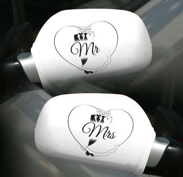 Autospiegelhoezen Bruiloft Mr - Mrs | Nieuw! | Autodecoratie
