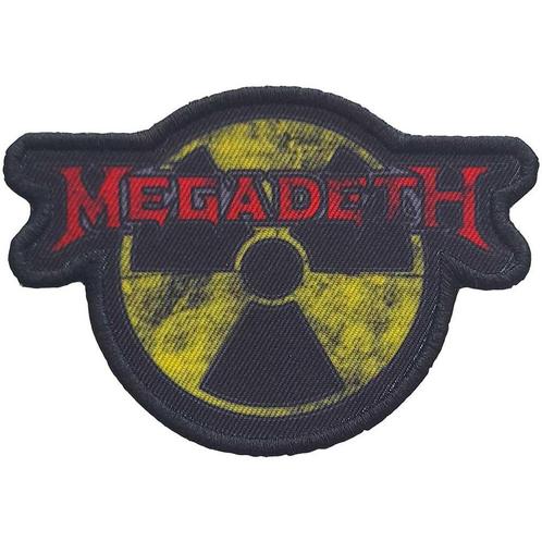 Megadeth - Hazard Logo - patch officiële merchandise, Verzamelen, Muziek, Artiesten en Beroemdheden, Gebruiksvoorwerp, Nieuw, Ophalen of Verzenden