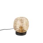Design tafellamp goud met zwart 20 cm - Sarella, Nieuw, Overige materialen, Design, Minder dan 50 cm