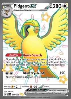 Pidgeot ex 221/091 Paldean Fates, Hobby en Vrije tijd, Verzamelkaartspellen | Pokémon, Losse kaart, Nieuw, Foil, Ophalen of Verzenden