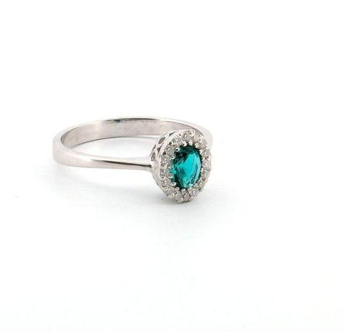 Zonder Minimumprijs - Ring - 18 karaat Witgoud Smaragd -, Sieraden, Tassen en Uiterlijk, Ringen