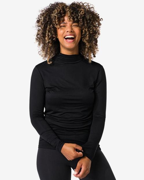 HEMA Dames temptech shirt met col zwart, Kleding | Dames, Overige Dameskleding, Nieuw, Verzenden