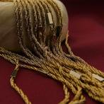 18 Krt. Bicolor gouden fantasie schakel ketting | 80 cm, Sieraden, Tassen en Uiterlijk, Kettingen, Ophalen of Verzenden, Gebruikt