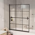 vidaXL Douchewand 116x140 cm ESG zwart, Doe-het-zelf en Verbouw, Sanitair, Verzenden, Nieuw