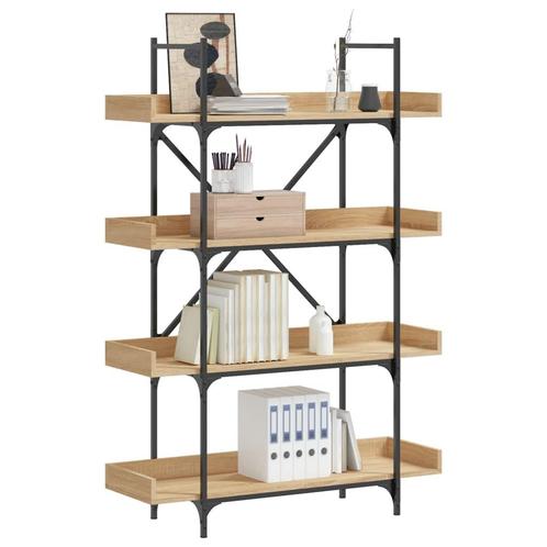 vidaXL Boekenkast 4-laags 100x33x145,5 cm bewerkt hout, Huis en Inrichting, Kasten | Boekenkasten, Nieuw, Overige houtsoorten