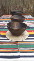 Afrikaanse Touareg houten schalen uit Niger, Schaal, Rond, Gebruikt, Ophalen of Verzenden
