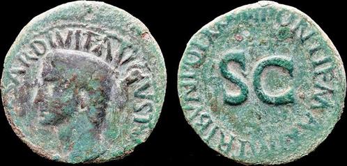 14-37ad Roman Tiberius Ae As large S-c Brons, Postzegels en Munten, Munten | Europa | Niet-Euromunten, Verzenden