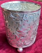 Beker - Zilveren barokstijl beker (decoratie van vogels) op, Antiek en Kunst