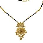 22 karaat gouden Indiase ketting met onyx stenen  | 50-60 cm