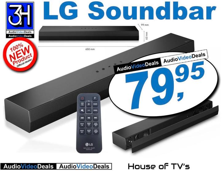 Nieuwe goedkope LG soundbar met HDMI Bluetooth voor €79,95, Audio, Tv en Foto, Soundbars, Nieuw, Bluetooth, Met ingebouwde subwoofer