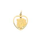 Gouden hart hanger van een jongen kinderkopje, Ophalen of Verzenden, Gebruikt, Goud, Overige merken