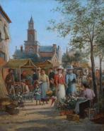 William Raymond Dommersen (1850-1927) - Bloemenmarkt, Antiek en Kunst, Kunst | Schilderijen | Klassiek