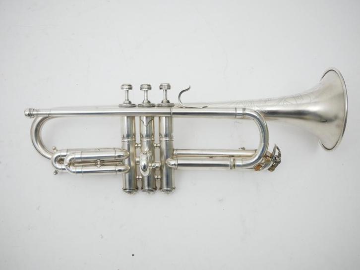 Cornet Elkhard Lang Model verzilverd zeer zeldzaam, Muziek en Instrumenten, Blaasinstrumenten | Trompetten, Overige typen, Gebruikt