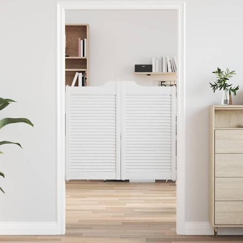 vidaXL Draaideuren lamellendesign 1-paar 90x100 cm wit, Doe-het-zelf en Verbouw, Deuren en Horren, Nieuw, Verzenden