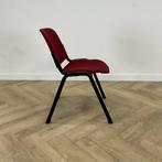 kantinestoel - stapelstoel, rood - zwart, Gebruikt, Zwart, Ophalen of Verzenden, Eén
