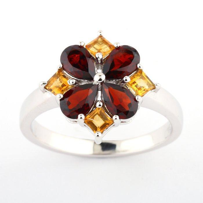 Zonder minimumprijs - Ring Zilver - 2.40ct. tw. Granaat -, Sieraden, Tassen en Uiterlijk, Ringen