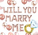 25-delige ballonnen set Will You Marry Me rose goud, Nieuw, Versiering, Valentijn of Romantisch, Verzenden