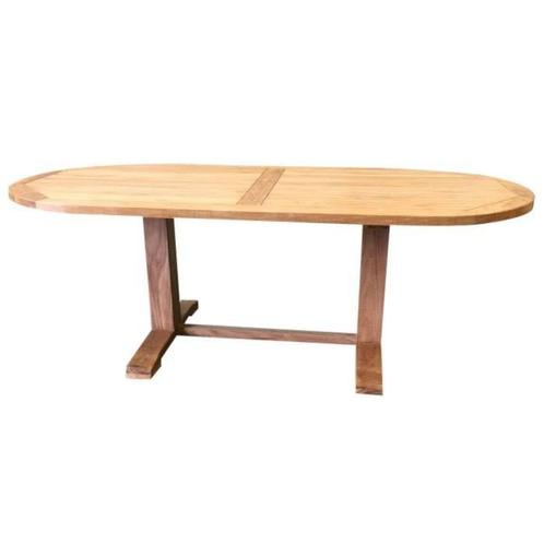 Geneva dining tuintafel 220x100xH77,5 cm ovaal teak, Tuin en Terras, Tuintafels, Nieuw, Teakhout, Ophalen of Verzenden