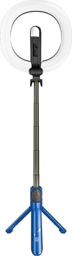2dekans | Selfiestick 3 in 1 - Blauw - Selfie Ring Light met, Huis en Inrichting, Badkamer | Badtextiel en Accessoires, Blauw