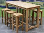 Barset Grade A teakhout 180x80xH105 cm 7-delig, Tuin en Terras, Ophalen of Verzenden, Nieuw, Teakhout