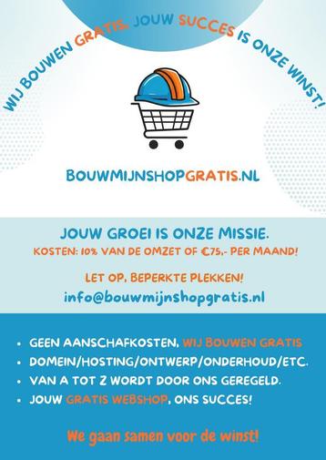Gratis professionele webshop – €75 all-in, TIJDELIJK! beschikbaar voor biedingen