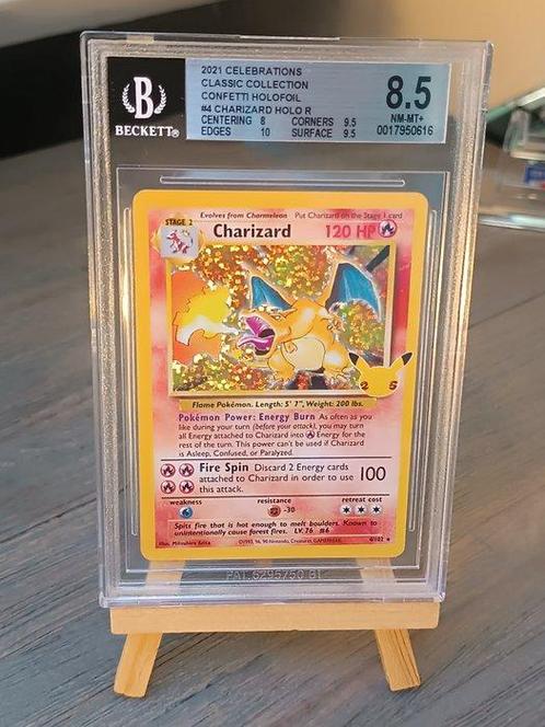 Pokémon - 1 Graded card - Charizard - Beckett 8.5, Hobby en Vrije tijd, Verzamelkaartspellen | Pokémon